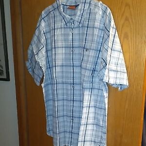 Merrell Men's Light Blue Plaid Button Down Shirt